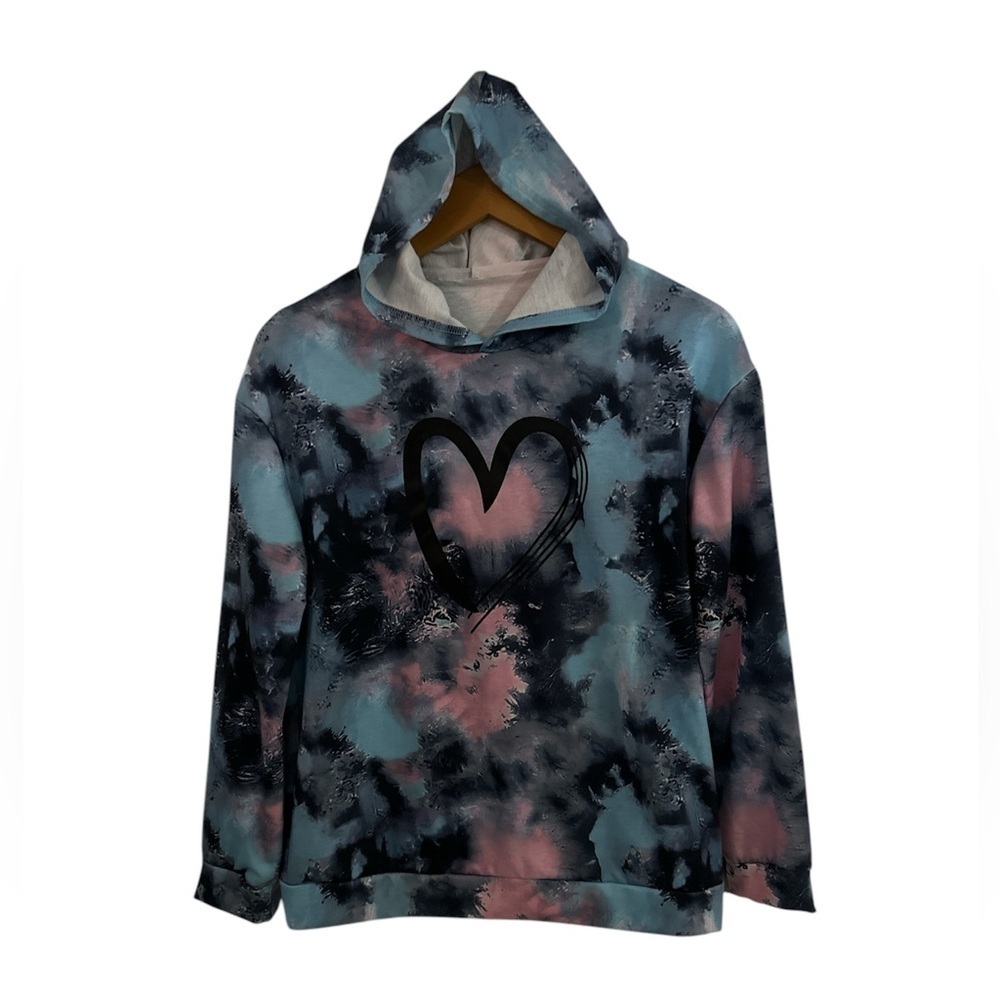 Multicolor Hooded Long Sleeve Sweatshirt Like New sz 13/14 yrs
